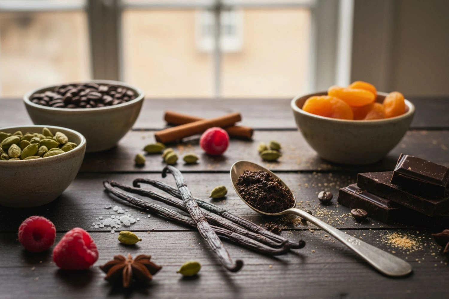 food pairing vanille fuits épices chocolat